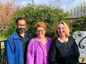 Staff members Te Ao Marama, Rachelle Martin and Cate Grace standing together